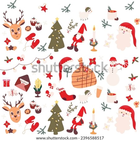Christmas clip art images, Santa Claus, reindeer