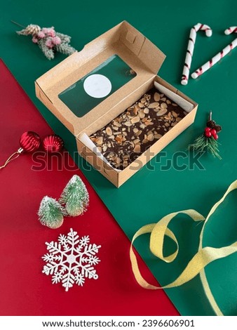 Choco Brownies in christmas concept