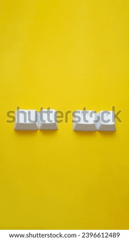 Ctrl C, Ctrl V keyboard buttons, copy and paste key shortcut isolated on a yellow background. Royalty-Free Stock Photo #2396612489