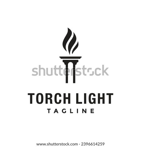 Torch Fire Flame Light Logo Design Vector, Torch logo design inspiration, vector Illustration