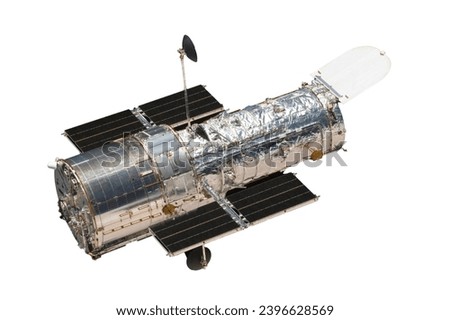 Space telescope isolated on white background. Elements of this image furnished by NASA. High quality photo Royalty-Free Stock Photo #2396628569