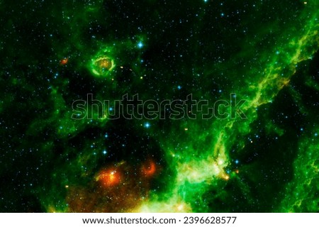 Green space nebula. Elements of this image furnished by NASA. High quality photo