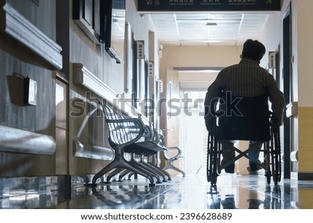 The old man in wheelchair