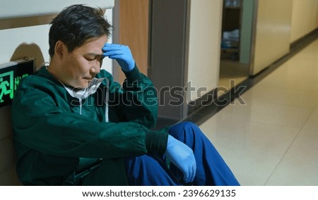 Medical supplies doctor tired men frowning