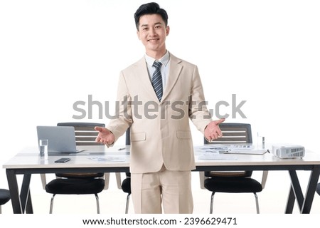 Young business men at the conference table