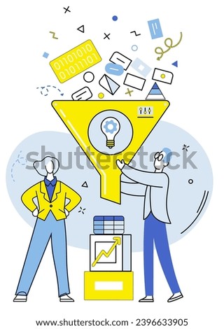 Machine learning vector illustration. Education systems leverage machine learning to analyze student performance and tailor personalized learning paths The analysis engineering data using machine