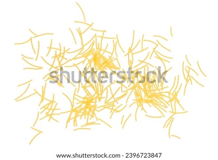 Italian uncooked pasta soup scatter isolated on white, top view Royalty-Free Stock Photo #2396723847