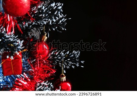 Closeup of christmas tree. Christmas card. Coyp space. Brazilian christmas.