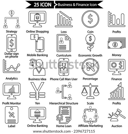 Business And Finance Line Icon Pack, Vector graphics