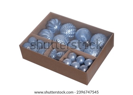 
set of christmas tree balls in a box 