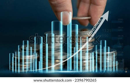 People with finance growth, analyzing, graph money, global economic, trader investor, business financial growth, stock market, Investments funds, price, banking, technology and digital assets