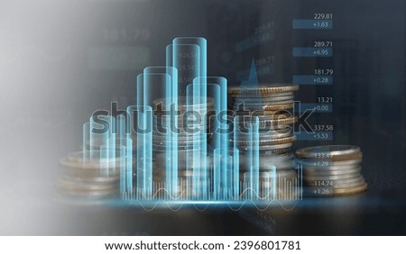 Concept of finance growth, analyzing, graph money, global economic, trader investor, business financial growth, stock market, Investments funds, price, banking, technology and digital assets