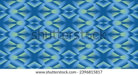 Geometric Abstract artwork, seamless pattern background and colorful green gradient shapes. Illustrator (Eps10) vector template for wallpaper, background, wall art, textile, fabric, poster, etc.