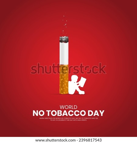 World No Tobacco Day. No Tobacco day creative design for banner, poster, tobacco ads. 3D Illustration