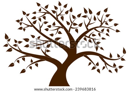 Decorative Brown Tree Silhouette