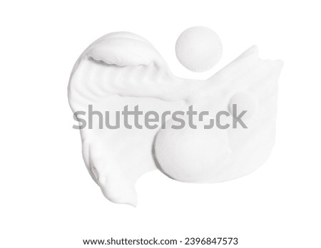 texture foam mousse foam cosmetic smear sample on a white background Royalty-Free Stock Photo #2396847573