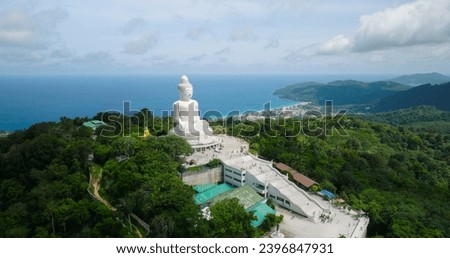 Aerial view big buddha Phuket Thailand
