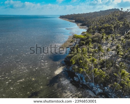 The Aerial View of Coastline ini Marsela Island, Maluku Barat Daya Regency in Maluku Royalty-Free Stock Photo #2396853001