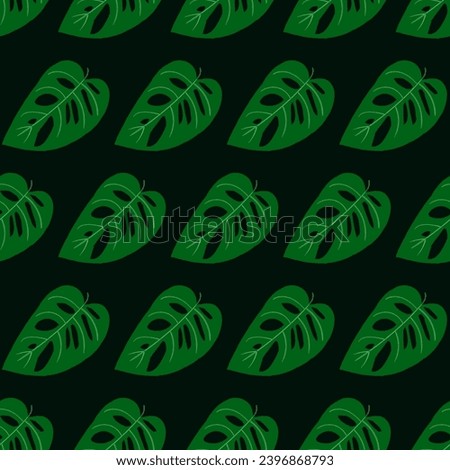 Seamless vector background of green leaf flowers
