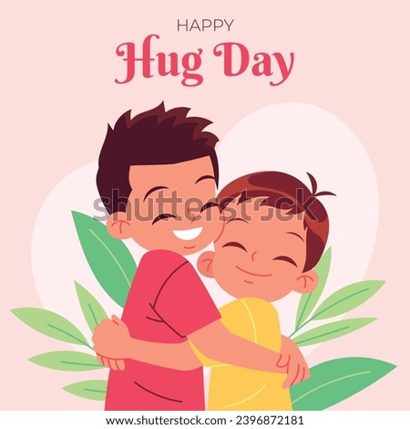 National Hugging Day. happy world hugging day. January 21. happy hug day background. Cartoon Vector illustration Template for Poster, Banner, Flyer, Greeting, Card, Cover, Post. international hug day.