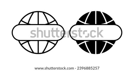 Planet icon mockup for text. Linear, planet icons, place for text template. Vector icons