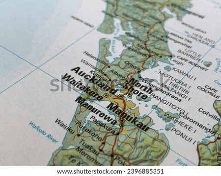 Map of Auckland, New Zealand, world tourism, travel destination