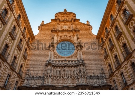Inner coutyard of Santa Maria de Montserrat abbey in Spain.