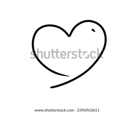 doodle heart clip art hand draw
