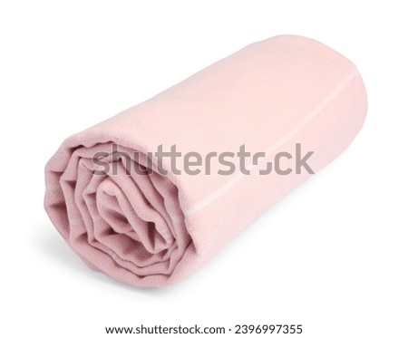 One rolled beach towel isolated on white