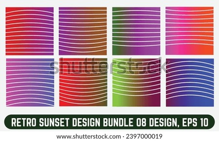 Retro Sunset logo on white background, Abstract background with a sunny gradient color, Perfect for sticker, logo, icon, t-shirt or any purpose.