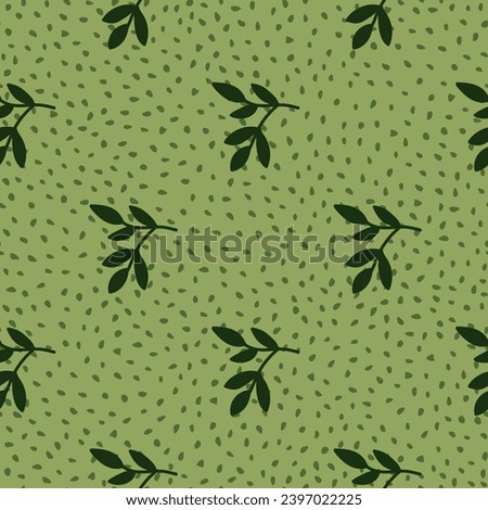 Chic and organic seamless pattern with leaves and herbs, perfect for spring and summer textiles, wallpapers, and fashion designs with a modern twist.
