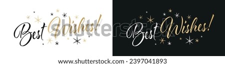 Best wishes with gold stars Royalty-Free Stock Photo #2397041893