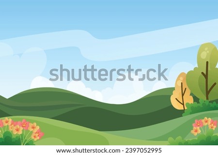 spring landscape background design vector