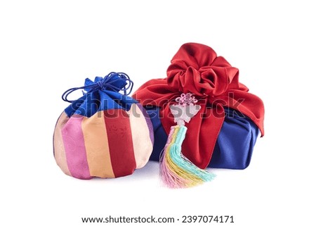 Happy new year image of Korea,lucky bag and package Royalty-Free Stock Photo #2397074171