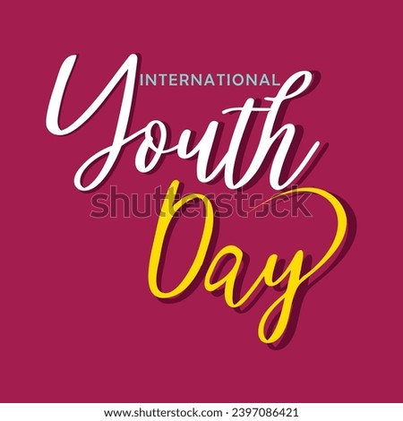 International Youth Day typography banner and poster. International Youth day 12th August concept design vector graphic illustration.