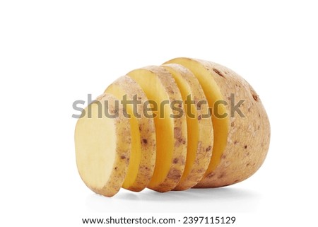 Potato slices  isolated on white background