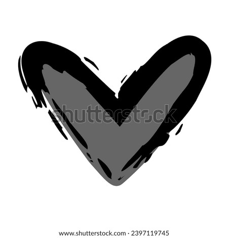 Heart Icon in Grunge Style Isolated on White Background. Vector Illustration
