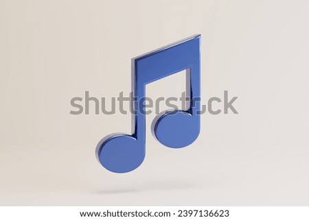 Music Note Icons 3d icon with clipping path.