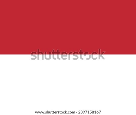 Monaco flag. Standard size. The official ratio. A rectangular flag. Standard color. Flag icon. Digital illustration. Computer illustration. Vector illustration.