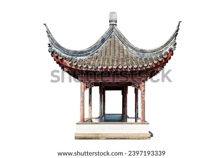 Chinese traditional architectural pavilion in Jiangnan Royalty-Free Stock Photo #2397193339