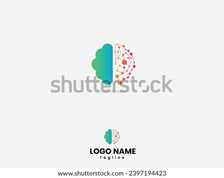 Tech brain logo. Brain vector. Dopamine. Modern. Doctor. Hospital. Brain logo. Creative design. Icon. Human. Technology. Premium.