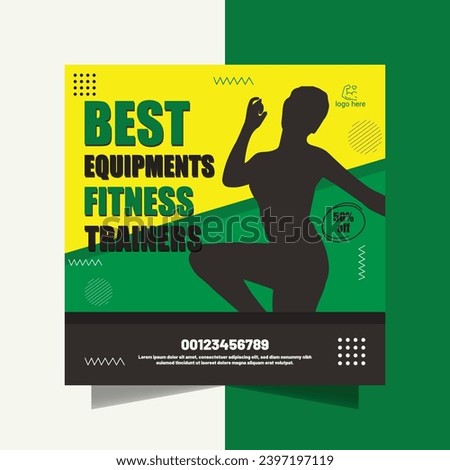 gym flyer or Instagram post template or fitness flyer design