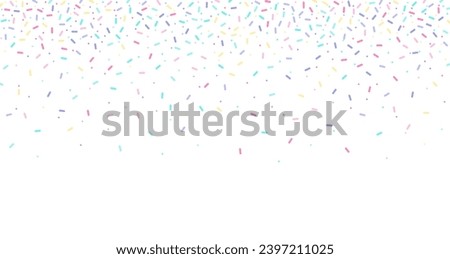 Colorful sprinkles banner background, colorful falling decorative sprinkles background Royalty-Free Stock Photo #2397211025