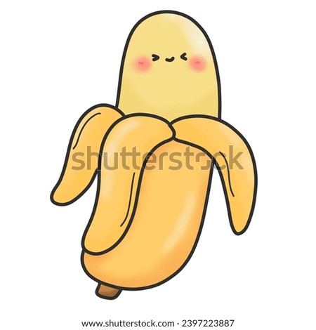 Banana. Banana cartoon. Hand drawn vector illustration.