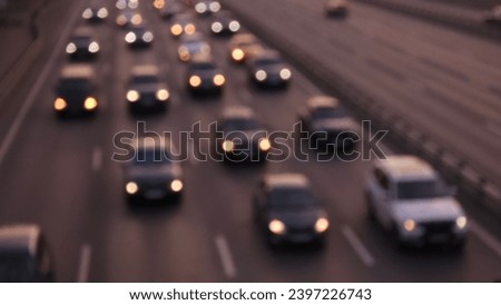 blurred background of highway traffic