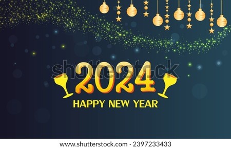Vector design of Happy New Year and seasons greetings template background