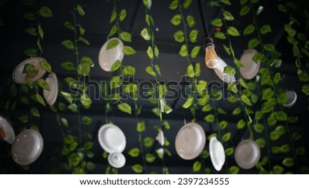pictures of plates and leaves for aesthetic and art-rich zoom meeting background