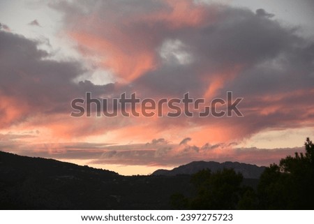 Sunset in the province of Alicante, Costa Blanca, Spain