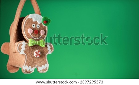 Gingerbread Decoration on Christmas green screen