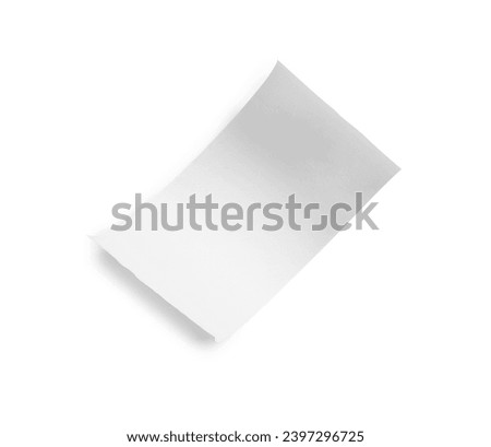 Piece of thermal paper for receipt isolated on white, top view Royalty-Free Stock Photo #2397296725